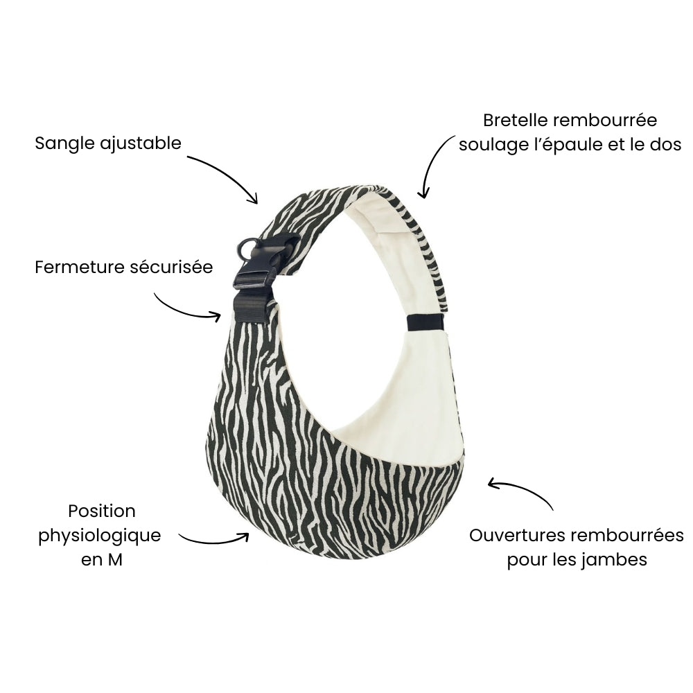 Porte-Bébé Sling Portage Hanche Zèbre