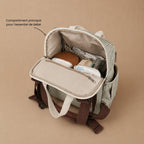 Striped Olive Baby Diaper Backpack