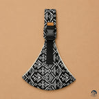 Porte bébé sling motif aztek noir de la marque brushhoo vue de face
