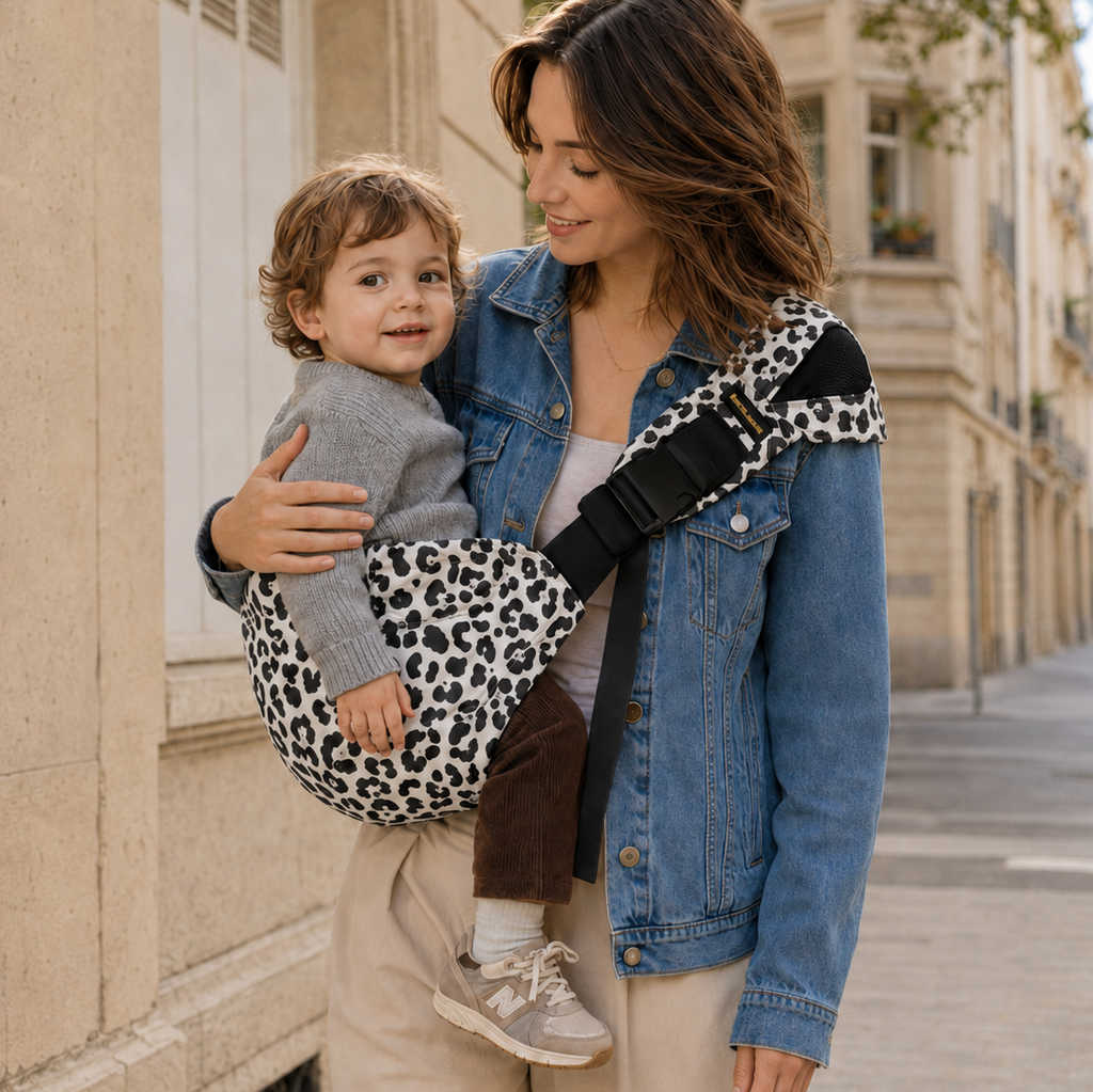 Porte-Bébé Sling Léopard Ecru