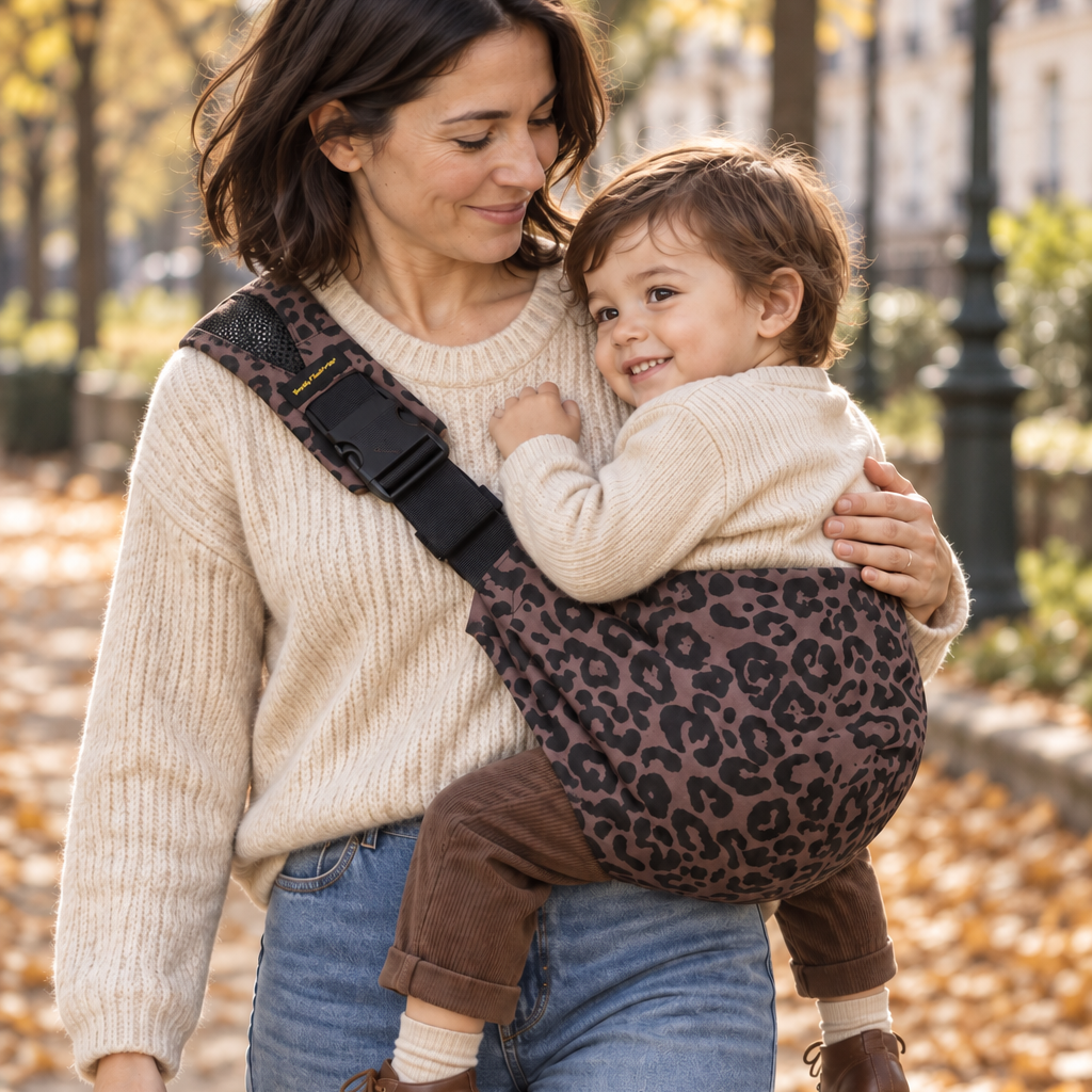 Porte-Bébé Sling Léopard Moka