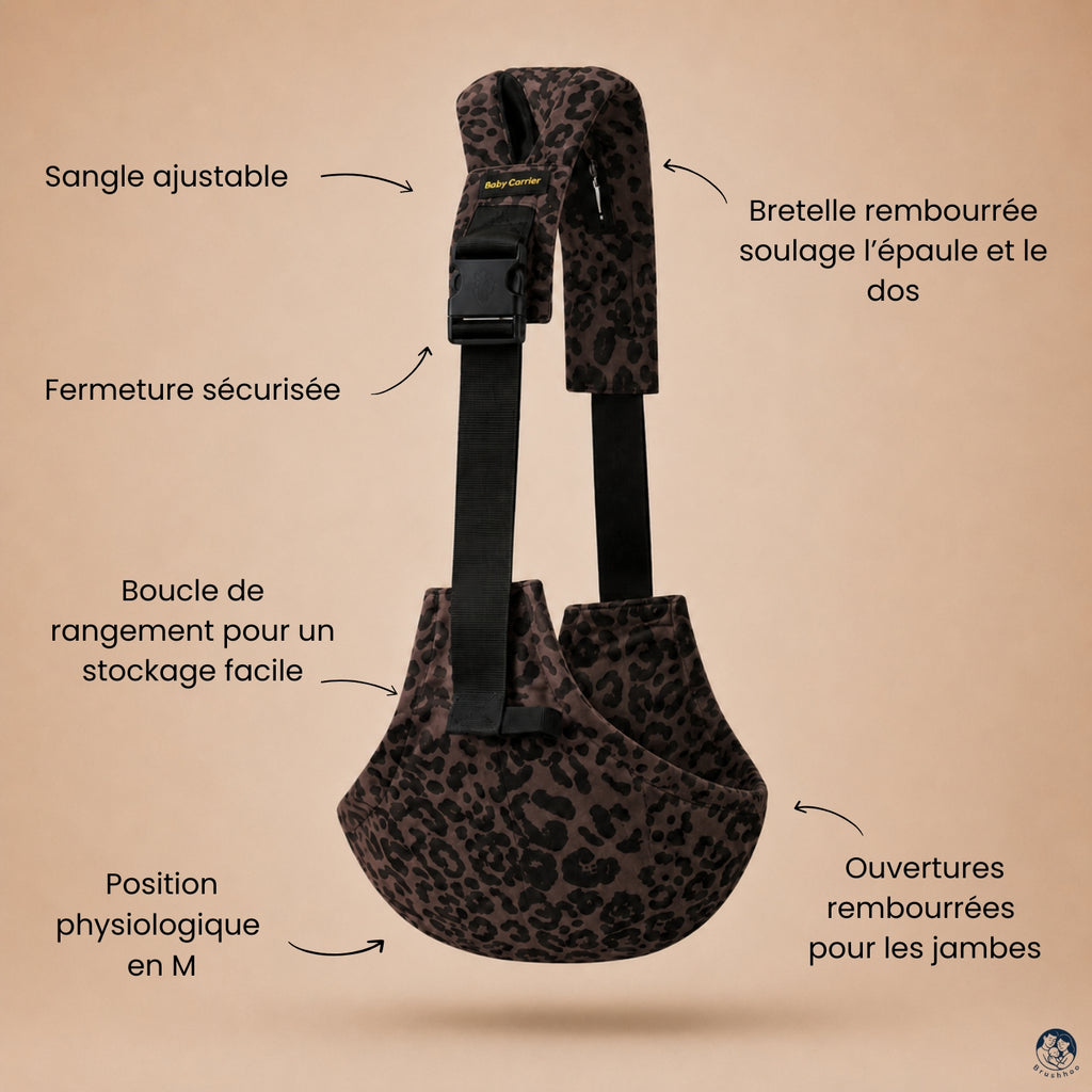 Porte-Bébé Sling Léopard Moka