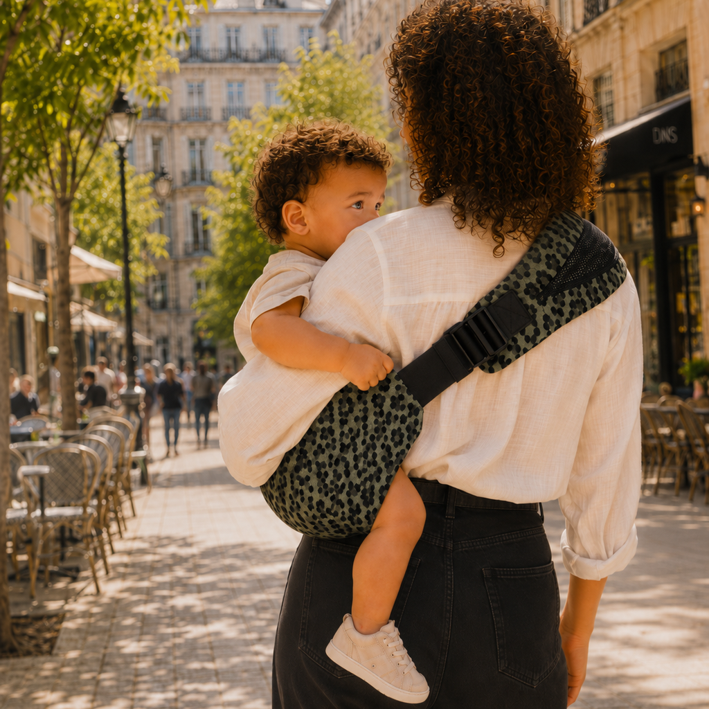 Porte-Bébé Sling Léopard Olive