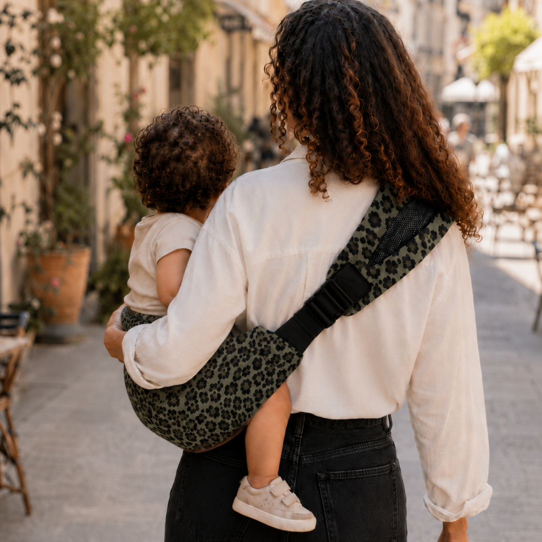 Porte-Bébé Sling Léopard Olive
