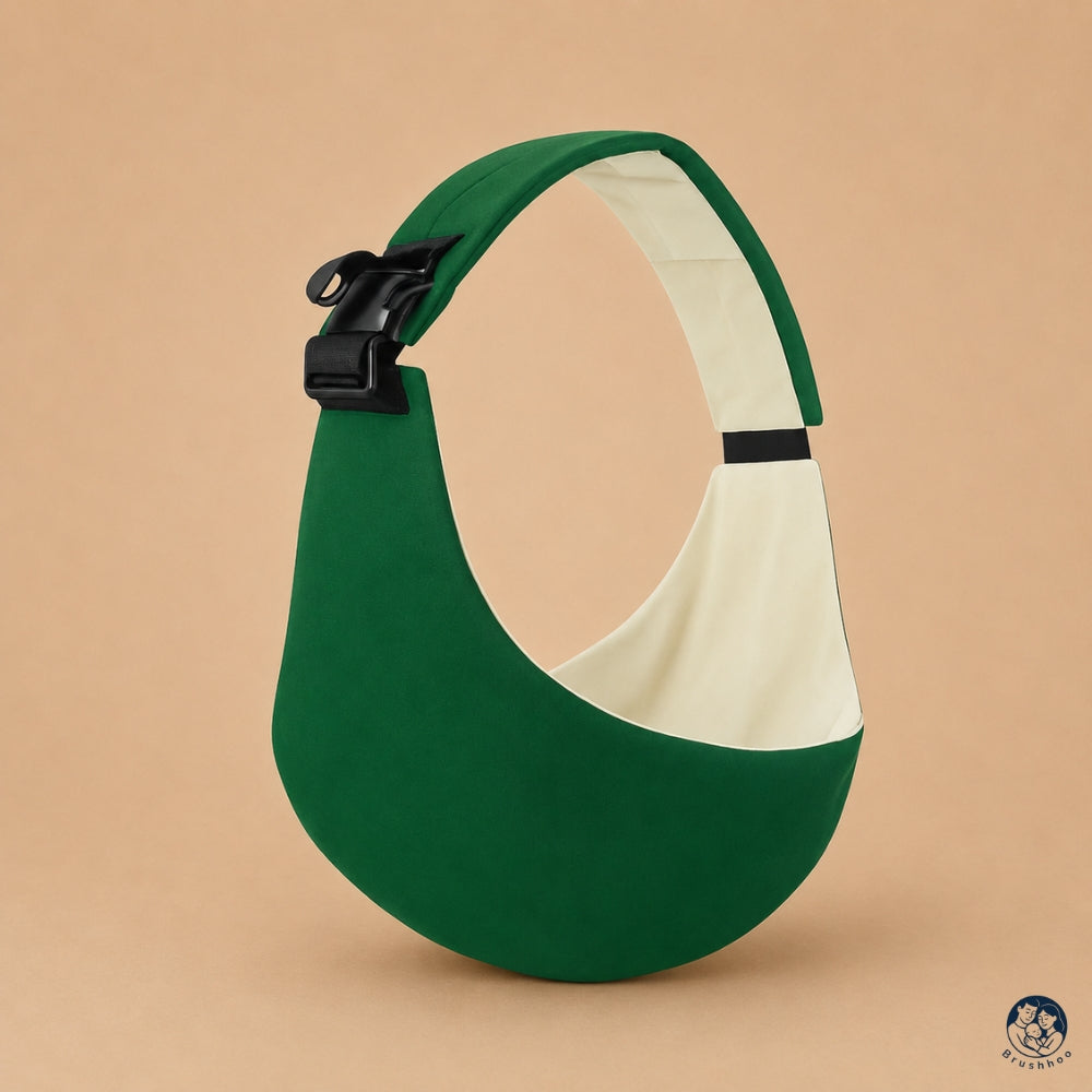 Porte-bébé sling vert marque brushhoo vue de côté 