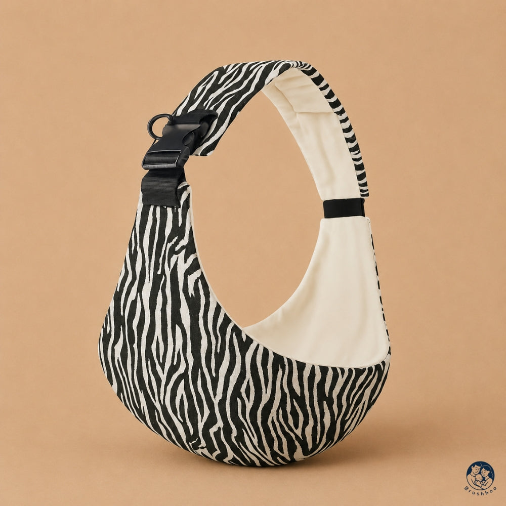 Porte bebe sling coloris léopard, vue de côté