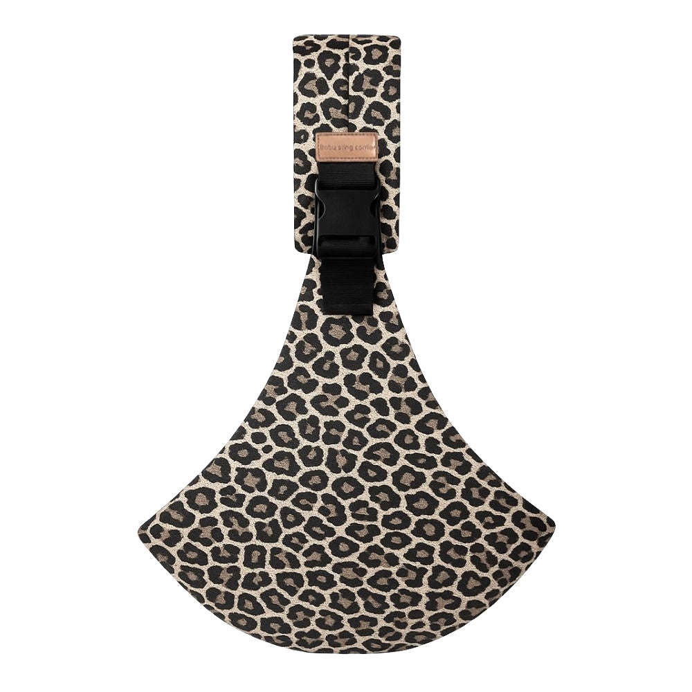 porte bebe sling portage hanche leopard beige clair, bretelle rembourrée