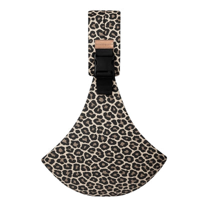 porte bebe sling portage hanche leopard beige clair, bretelle rembourrée
