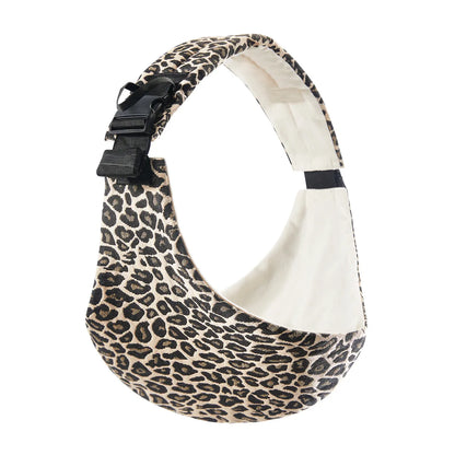 porte bebe sling portage hanche leopard beige clair, fermeture sécurisée