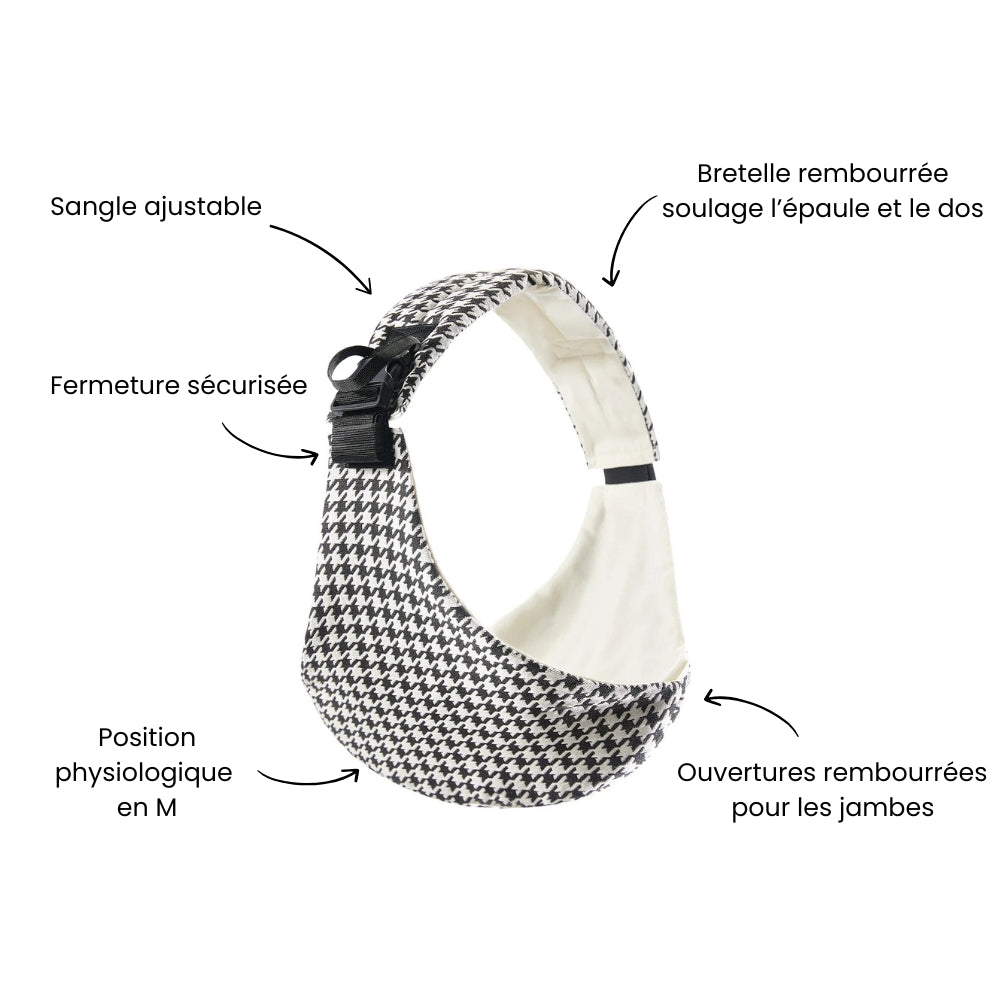 Porte-Bébé Sling Portage Hanche Pied-de-Poule