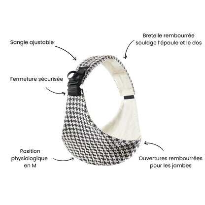 Porte-Bébé Sling Portage Hanche Pied-de-Poule