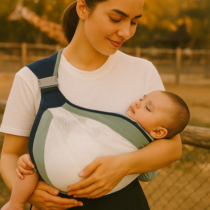 Porte-bébé bandoulière ergonomique respirant