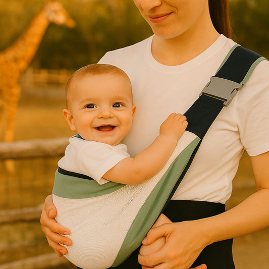 Porte-bébé bandoulière ergonomique respirant