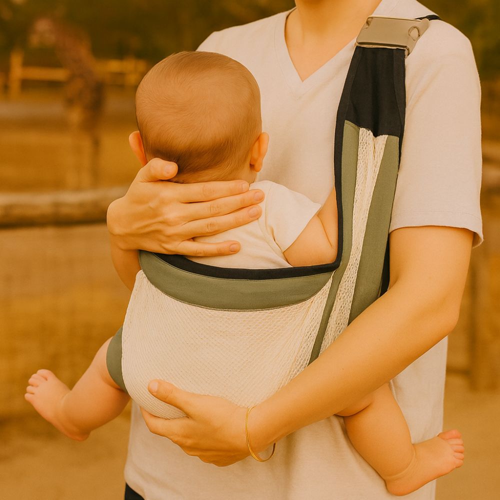 Porte-bébé bandoulière ergonomique respirant