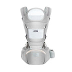 Porte-bébé Ergonomique Siège avec Rangement coloris gris, ajustable, ergonomique, confortable