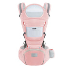 Porte-bébé Ergonomique Siège avec Rangement coloris rose, ajustable, ergonomique, confortable