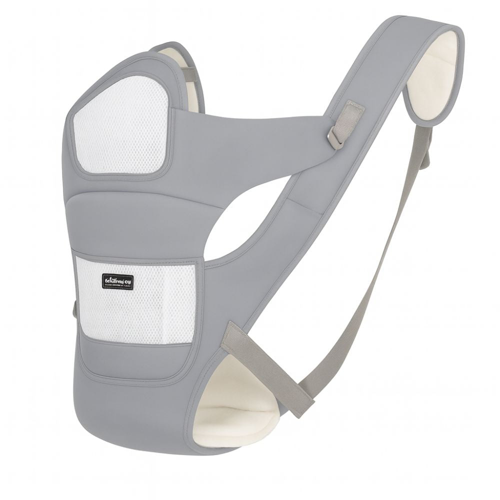 Porte-bébé Ergonomique Siège avec Rangement coloris gris, ajustable, ergonomique, confortable, vue de coté