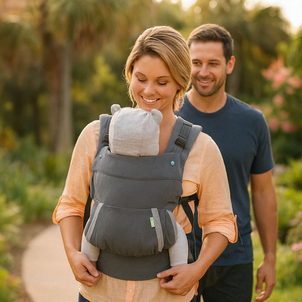 Porte-bébé physiologique multi-positions capuche