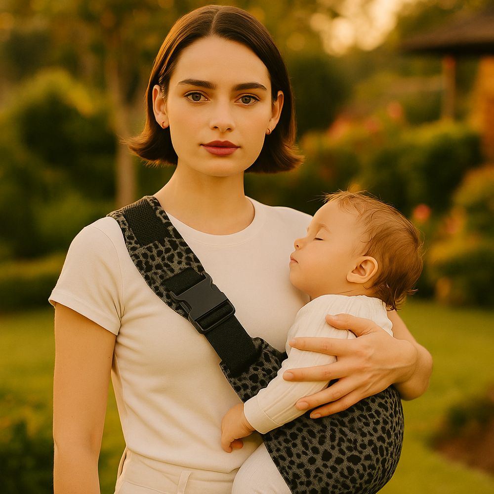 Porte-bébé bandoulière ergonomique Léopard