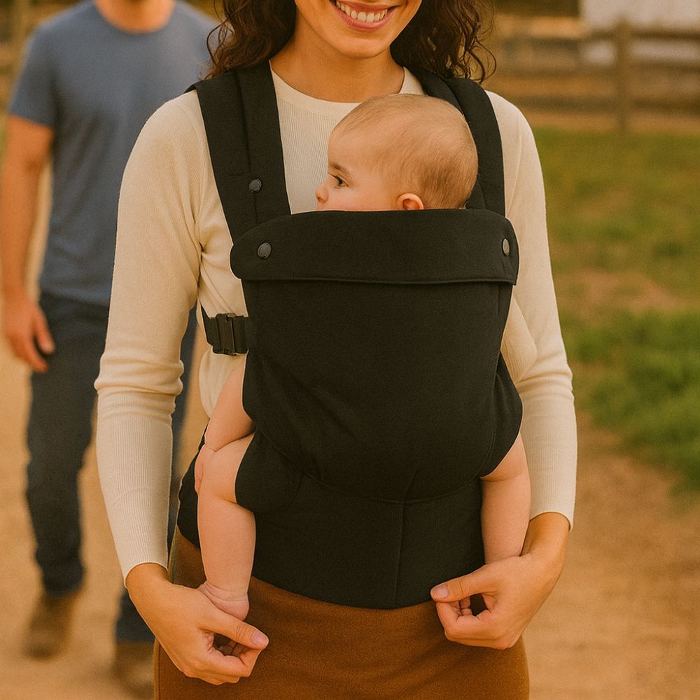 Porte-bébé ergonomique compact réglable