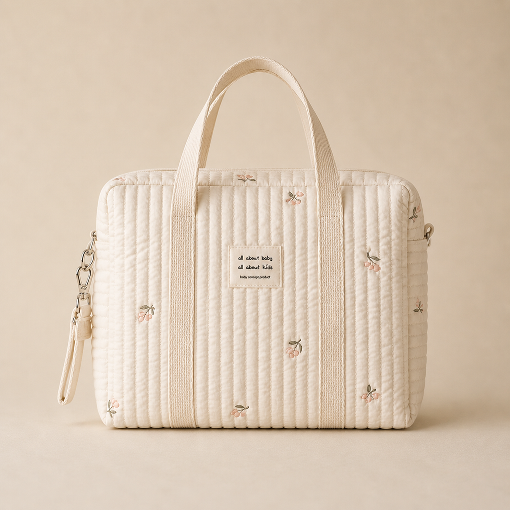 Embroidered Quilted Baby Changing Bag