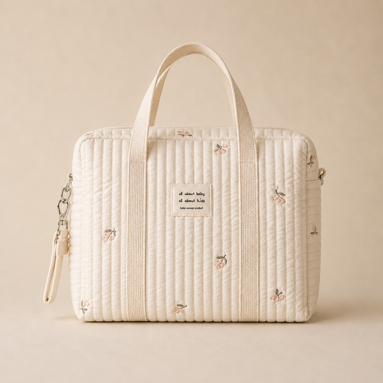 Embroidered Quilted Baby Changing Bag