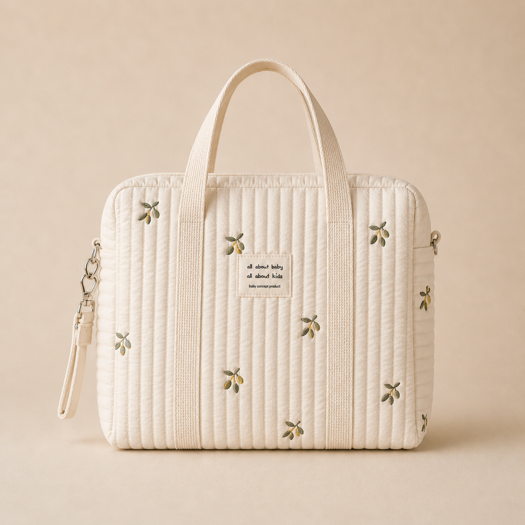 Embroidered Quilted Baby Changing Bag