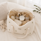 Embroidered Quilted Baby Changing Bag