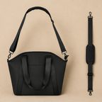 Black Leather Baby Changing Bag