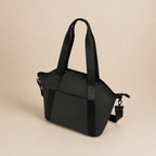Black Leather Baby Changing Bag