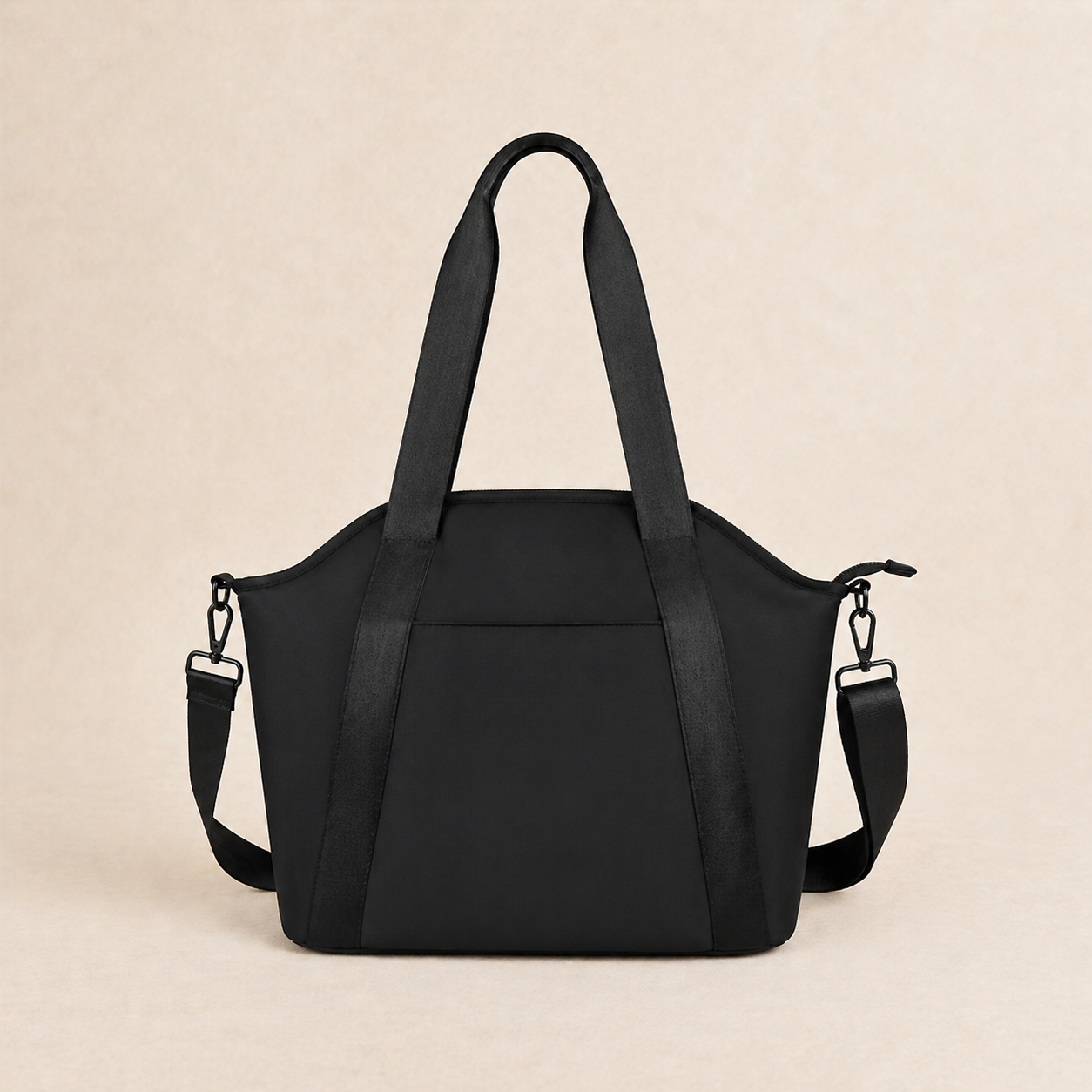 Black Leather Baby Changing Bag
