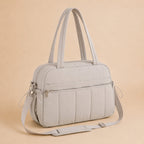 Sac à langer matelassé coloris camel vue de face
