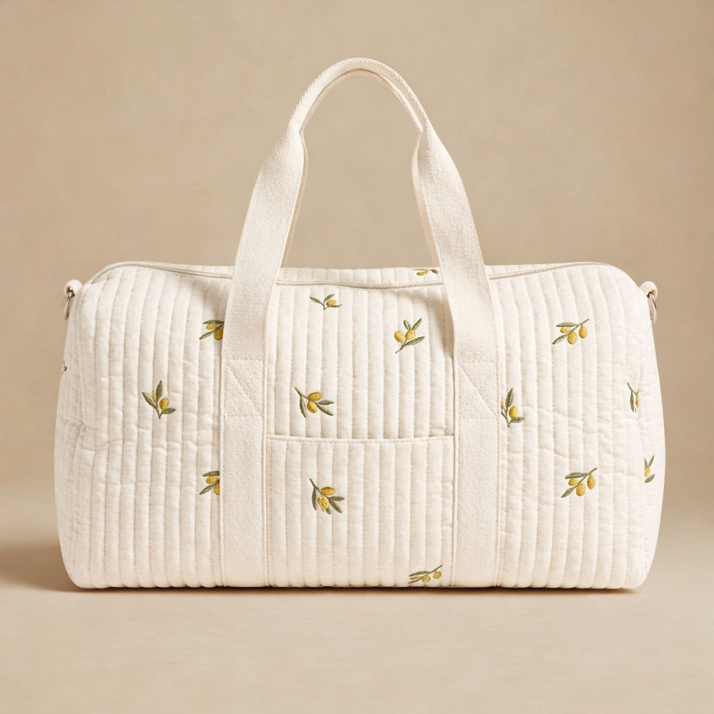 Sac à langer bébé brodé matelassé Brushhoo motif olive