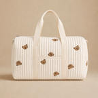 Sac à langer beige bébé brodé matelassé Brushhoo motif ourson brun