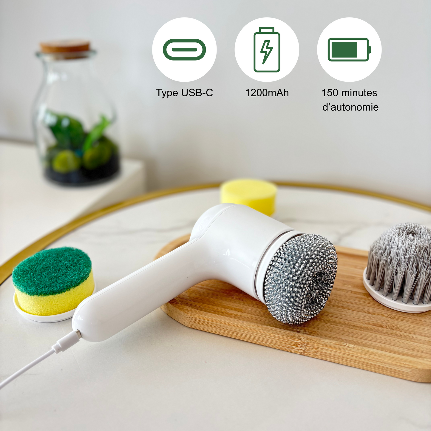 Brosse électrique de nettoyage multifonctions