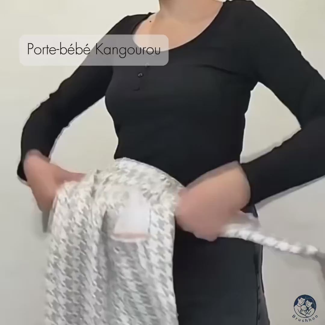 Ergonomische Känguru-Babytrage Hahnentrittmuster